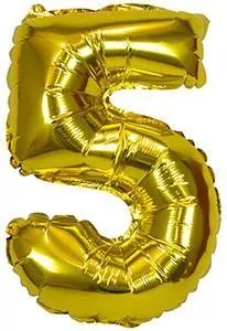 Balon foliowy XXL 5 złoty 61cm - tantis.pl