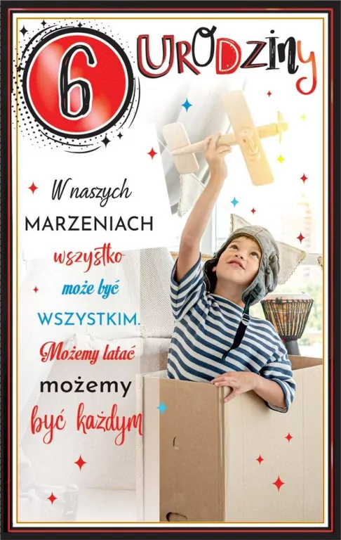 Kartka okolicznościowa Urodziny 6 chłopiec - tantis.pl