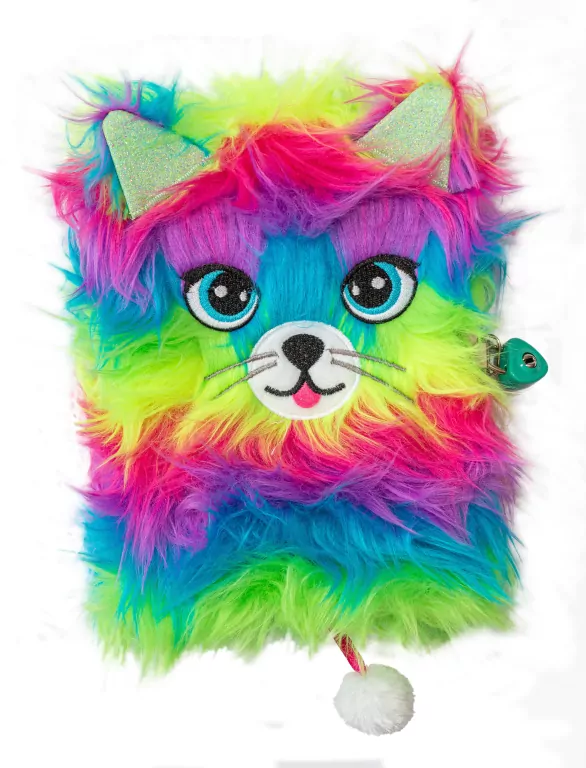 Pamiętnik z kłódką A5/96K Włochacz MLF Rainbow Cat - tantis.pl