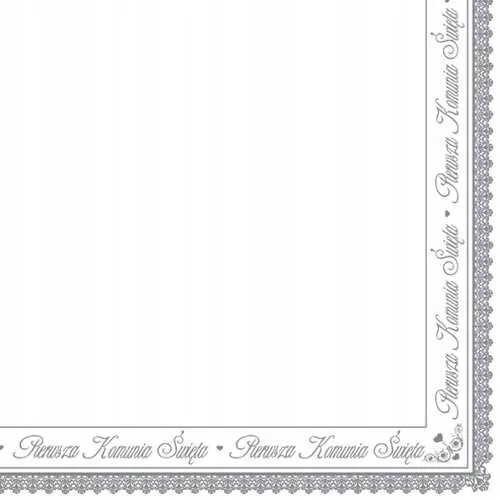 Serwetki Komunia srebrna ramka 33x33cm 20szt - tantis.pl
