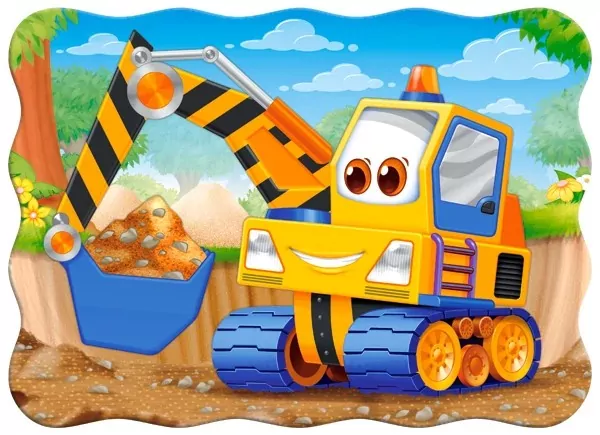 Puzzle 30. Żółta koparka. Yellow Digger - tantis.pl