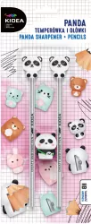 Temperówka z ołówkami Panda KIDEA