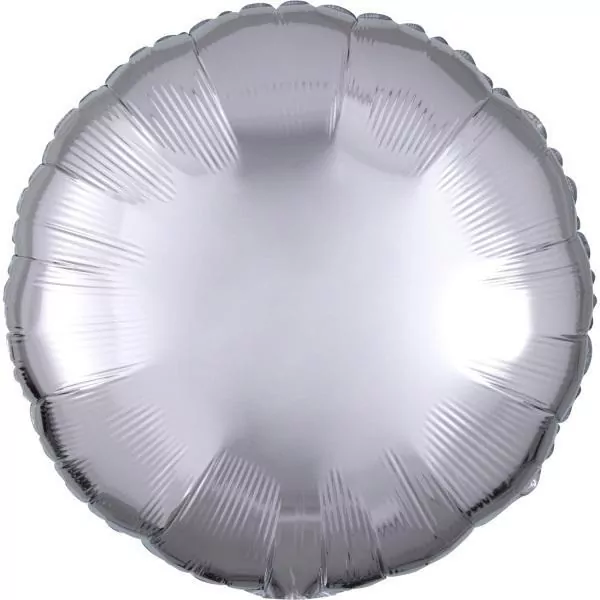 Balon foliowy metalik srebrny okrągły 43cm - tantis.pl