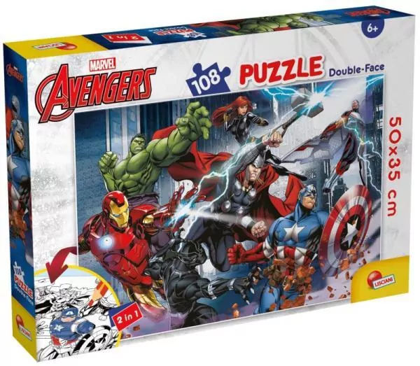 Lisciani. Puzzle 108 dwustronne. Marvel Avengers - tantis.pl