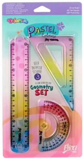 Zestaw geometryczny 3 elementy tęcza / pastel - tantis.pl