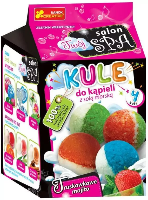 Kule do kąpieli z solą morską. Truskawkowe mojito - tantis.pl