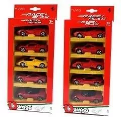 BBurago. Ferrari Race + Play 5-pak 1:43 - tantis.pl
