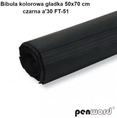 Bibuła kolorowa gładka czarna 50x70cm 30 arkuszy