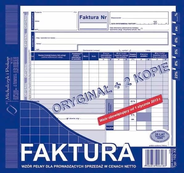 DRUK FAKT VAT NET 3SKL 2/3A4 MP 102-XE - tantis.pl