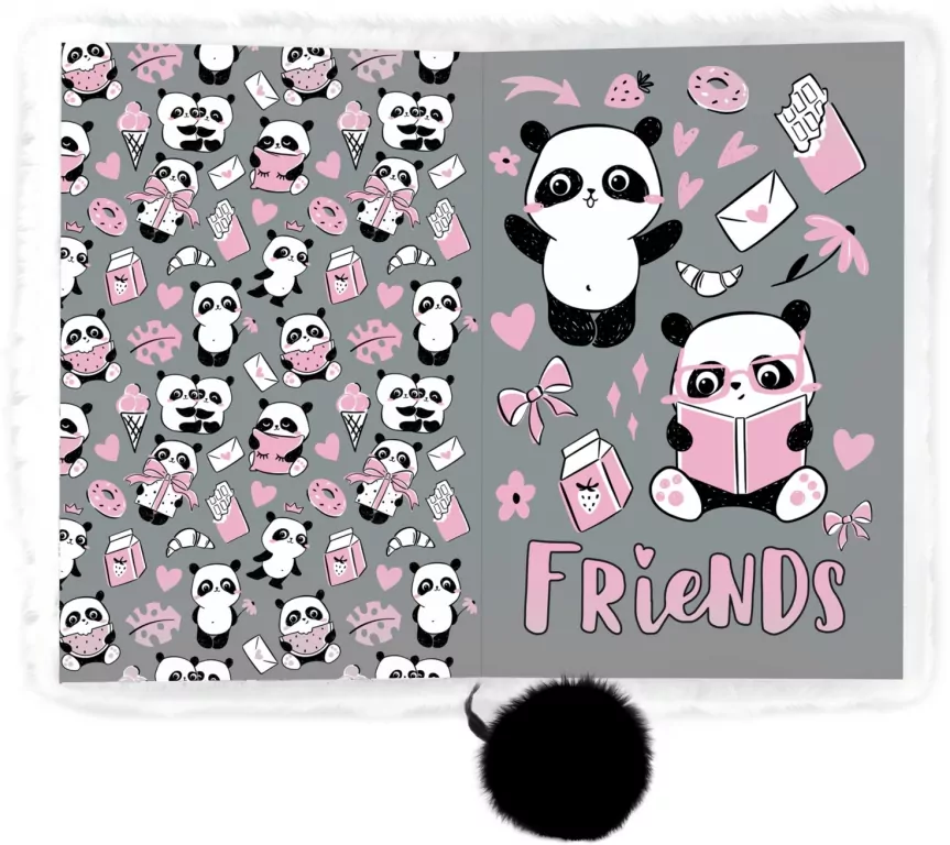 Pamiętnik pluszowy z kłódką Panda DERFORM - tantis.pl