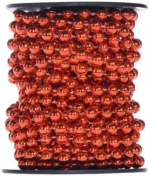 Łańcuch z koralami na szpuli czerwony 6m