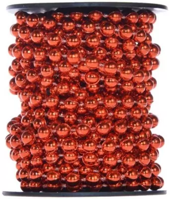 Łańcuch z koralami na szpuli czerwony 6m