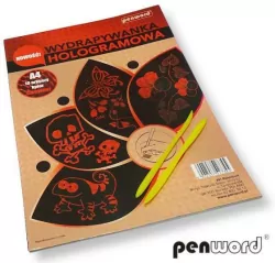 Wydrapywanka hologramowa A4 czerwona