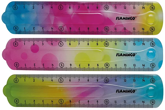 Linijka elastyczna tęczowa 15cm mix - tantis.pl