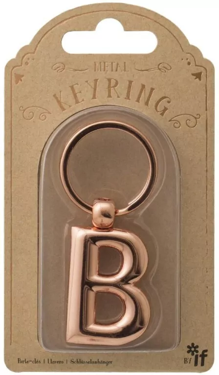 Metalowy brelok do kluczy litera B Keyring - tantis.pl