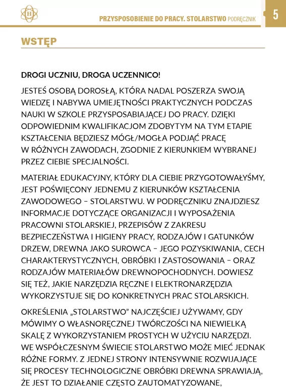 Przysposobienie do pracy. Stolarstwo podręcznik - tantis.pl