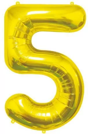 Balon foliowy 5 złota, 85cm - tantis.pl