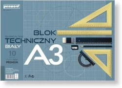 Blok techniczny A3 Premium biały 250g 10 arkuszy