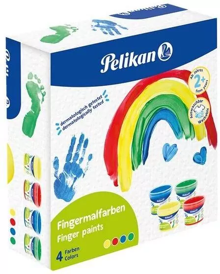 Farby do malowania palcami 4 kolory PELIKAN - tantis.pl