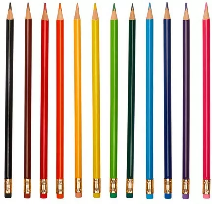 Kredki ołówkowe z gumką. 12 kolorów - tantis.pl
