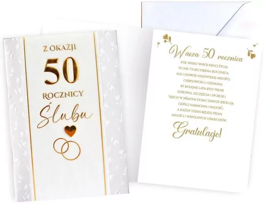 Karnet Rocznica ślubu 50