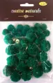 Pompony glitter zielone 15x25mm - tantis.pl