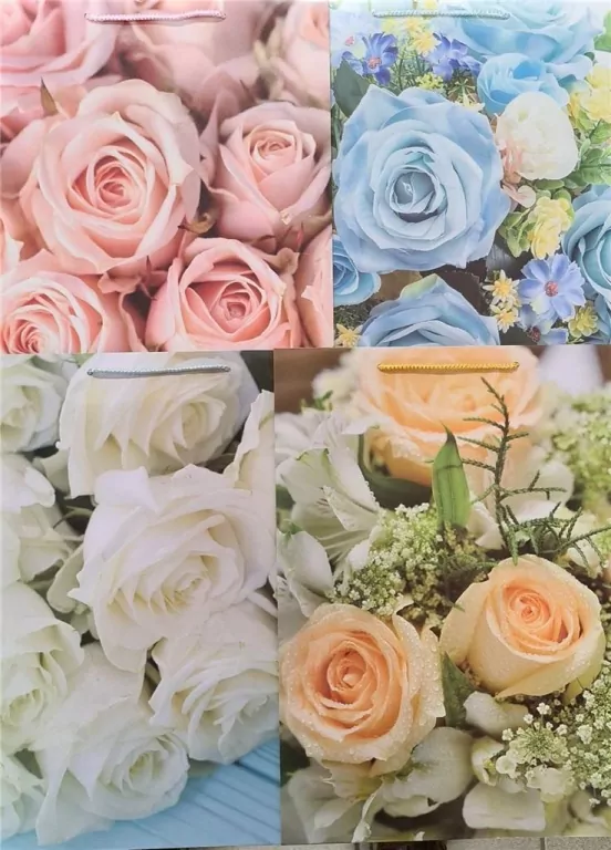 Torebka ozdobna laminowana PL-9 duża róże - tantis.pl