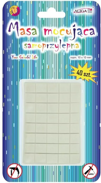 Masa mocująca samoprzylepna 10x10x0,5mm 40szt - tantis.pl