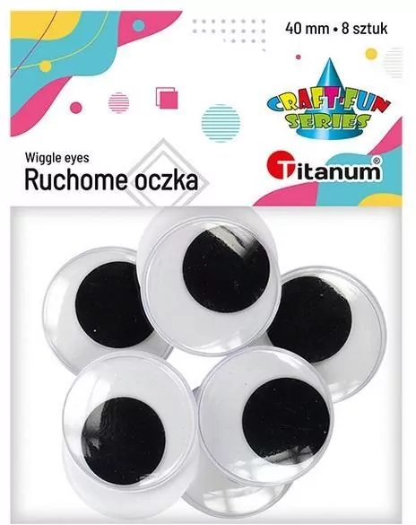 Oczy bez kleju i rzęs 40mm 8szt - tantis.pl