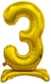 Balon foliowy B&C Cyfra stojąca 3 złota 74cm - tantis.pl