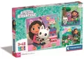 Clementoni. Puzzle 3x48 Super Color. Koci domek Gabby - tantis.pl