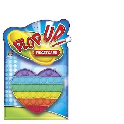 PLOP UP! / POP IT! Guma bąbelkowa tęczowe serce gniotek 13,5x15cm 620971 cena za 1 szt p24 - tantis.pl