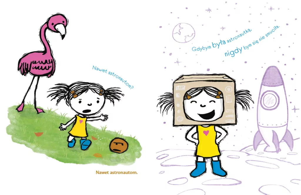 Smutno mi. Dziewczynka, flaming i ziemniaczek - tantis.pl