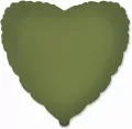 Balon foliowy Serce matowe Olive Green 45cm - tantis.pl