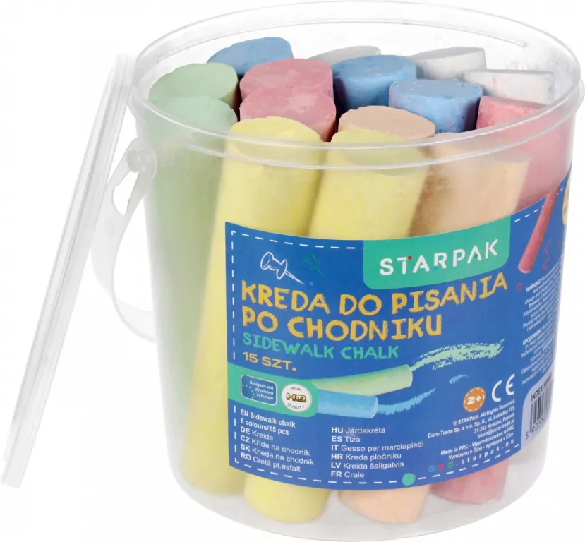 Kreda chodnikowa 6kol w wiaderku - tantis.pl