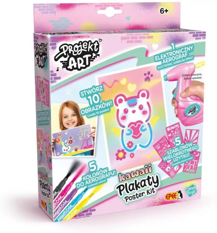 Projekt Art z aerografem - Plakaty Kawaii - tantis.pl