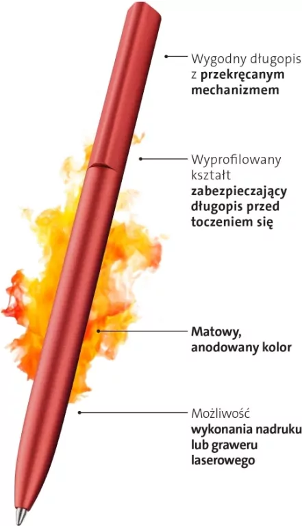 Długopis K6 Ineo Elemente Fiery Red w etui - tantis.pl