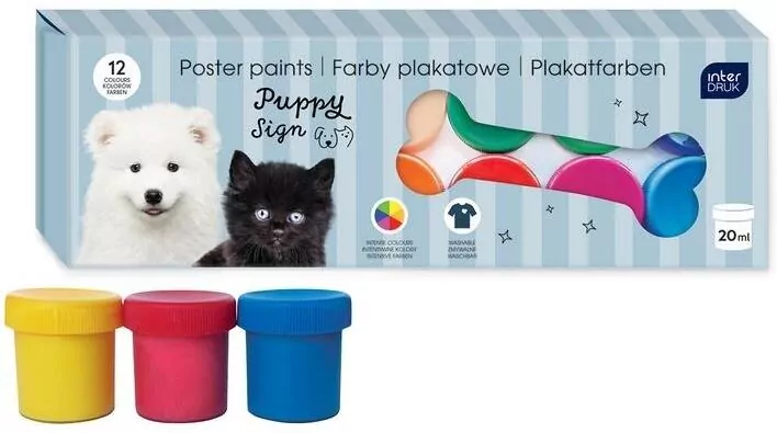 Farby plakatowe Puppy Sign 20ml 12 kolorów - tantis.pl