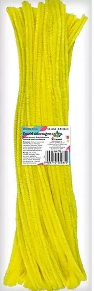 Druciki dekoracyjne 0,6x30cm fluo żółte 50szt - tantis.pl