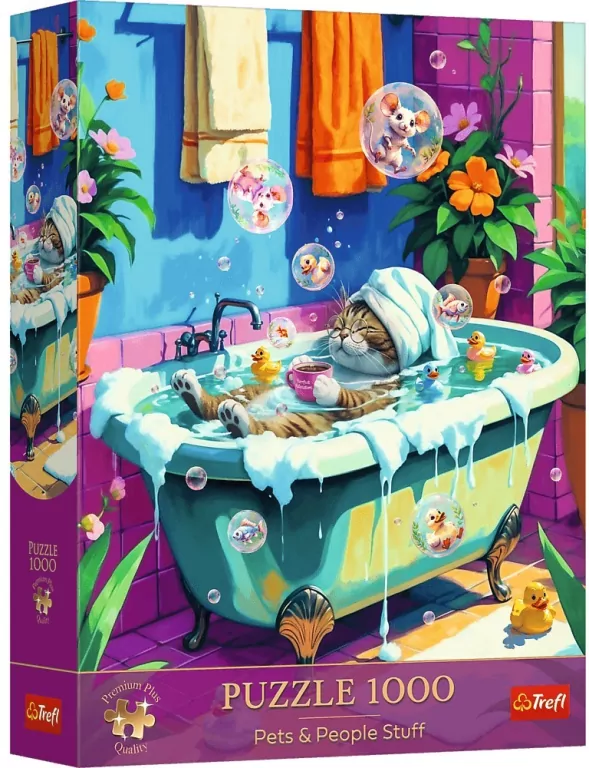 Puzzle 1000 Premium Miau, Relaks, Powtórz TREFL - tantis.pl