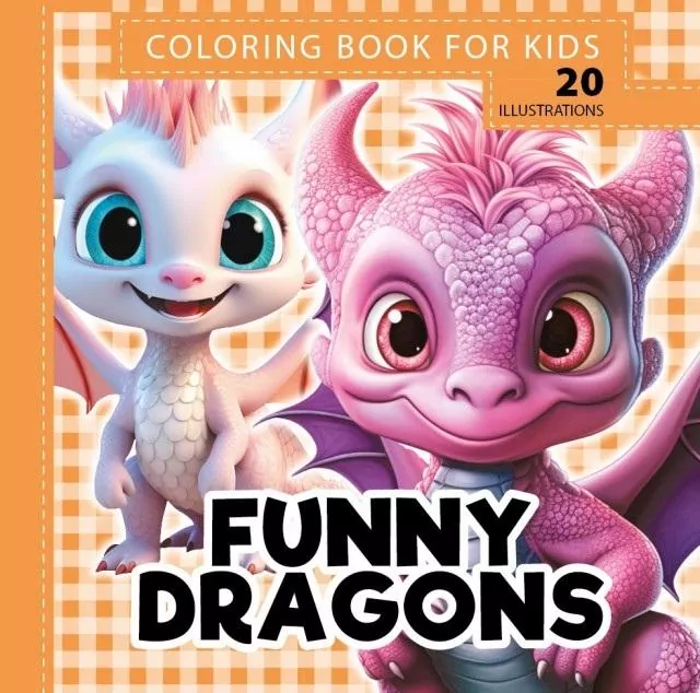 Kolorowanka 160x160 Funny dragons Smoki pomarańcz - tantis.pl