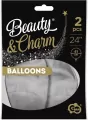 Balony Beauty&Charm platynowe srebrne 2szt - tantis.pl