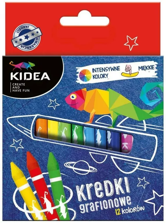 Kredki grafionowe, 12 kolorów - tantis.pl