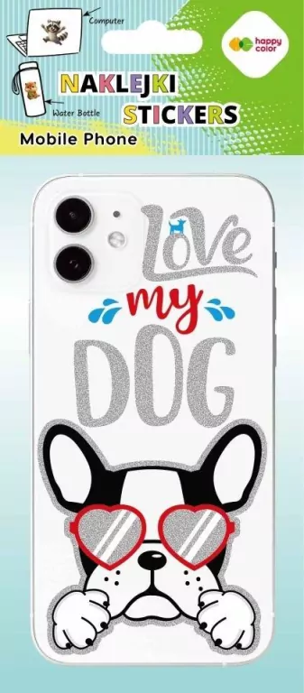 Naklejki Mobile Love Dog 90x205 HAPPY COLOR - tantis.pl