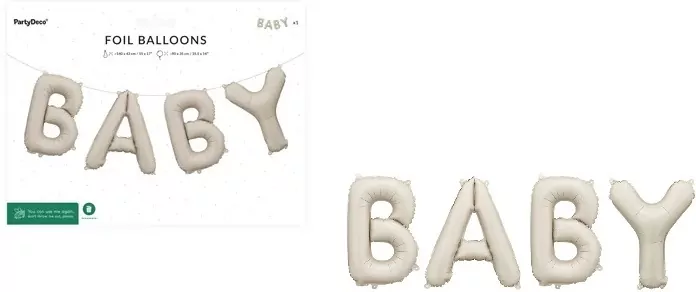 Balon foliowy Baby beżowy 140x43cm - tantis.pl