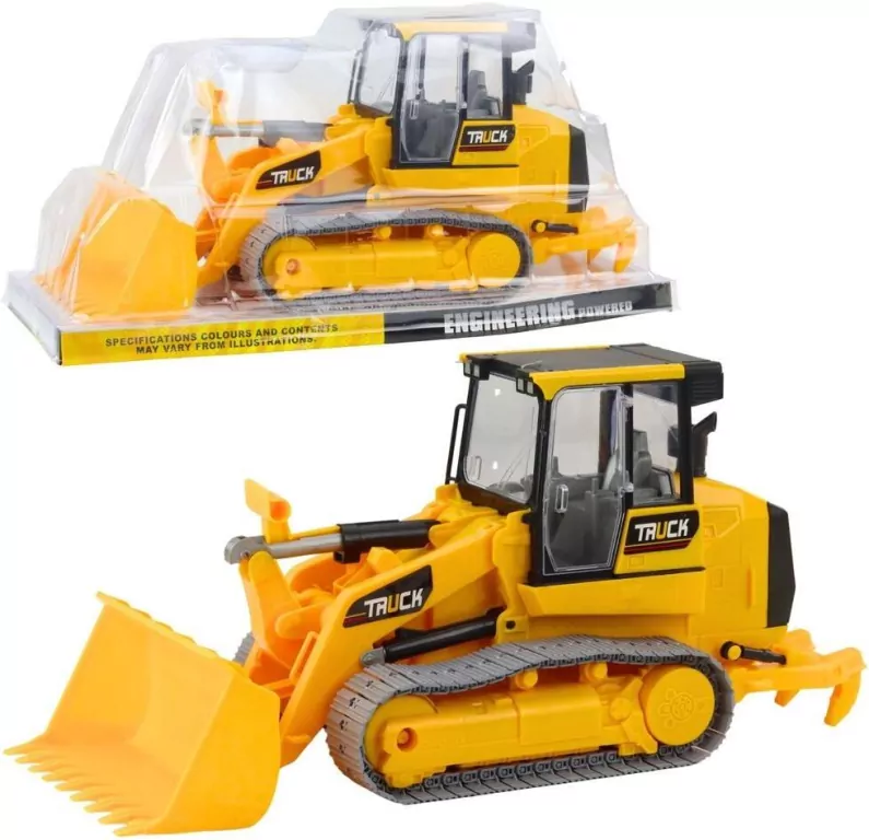 Spychacz gąsienicowy ruchoma łyżka żółty - tantis.pl