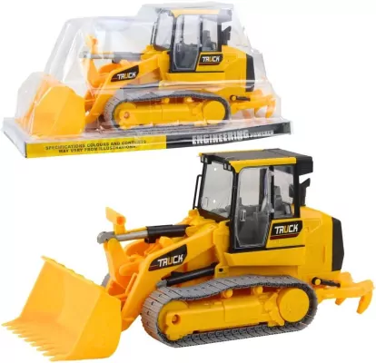 Spychacz gąsienicowy ruchoma łyżka żółty