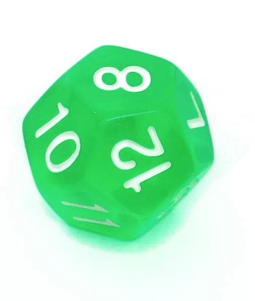 Komplet kości RPG. Jasnozielone. Kryształowe. REBEL - tantis.pl