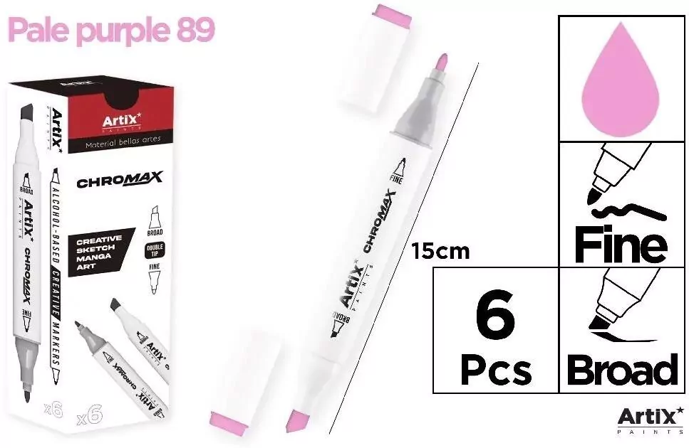 Marker Chromax z 2 końcówk. pale purple 89 - tantis.pl