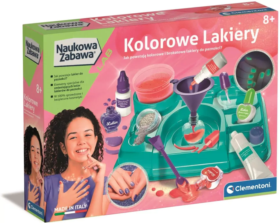Clementoni. Naukowa zabawa. Kolorowe lakiery - tantis.pl